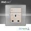 2015 China Wholesaler Hot Sale Wallpad Luxury Wall Light Switch Panel UK 1 Gang 3 Pin 13A Socket Switch Outlet