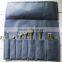 Heavy Duty Waxed Canvas Tool Roll with Leather Strap and Nickel Buckle