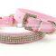 Rhinestone PU Puppy Dog Cat Collars, Bling Collar for Small Medium Breeds