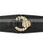 Ladies Classic Designed Fashion Black Elastic Pu Ribbon Waist Belt