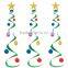 Pack Of 3 Gold and Green Star Swirls Hanging Ceiling Decoration For Christmas Party