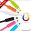 2016 fashion design 360 degree Rotating 2 in 1 USB Cable, 2 in 1 USB Data Cable with 2 connectors for samsung for Iphone