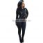 Wholesale Autumn Fashion Women One Piece Jumpsuit Ladies Double-Breasted Long Sleeve Black Skin Tight Jumpsuits For Women 2016