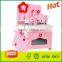 Hot Sale Pink Girls Wooden Kitchen Toy