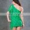 Factory price one-shoulder lace printed fat women casual dresses