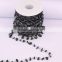 Rosary chain Black Agate Chips Bead Free Form Chains Silver Plated Chain