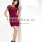 High neck short sleeve bandage lace prom dress short style red lace bandage evening dress