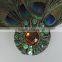 New beads peacock feather hair button party headwear