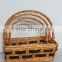 any shape wicker baskets set of three with handle