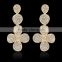 Sparkling white cubic zircon charm earring 18k yellow gold plated jewelry