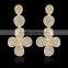 Sparkling white cubic zircon charm earring 18k yellow gold plated jewelry