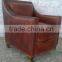Club Leather armchair for sale , Living room chair single sheet leather sofa