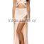 Fashion Champagne High Slit women evening dress,Beautiful Sexy Pictures Of Girls Without Dress