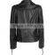 OEM Service Fashion Ladies Winter Leather Coat Jacket Black PU Woman Leather Jackets