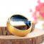 Two-tone Tungsten Ring, Gold and Blue Tungsten Wedding Band Ring