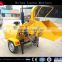ATV towable mini diesel engine electric starting wood chipper with hydraulic feeding CE approved