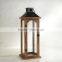 Wooden Lantern Set Of 2 | Wooden Lantern With Metal Top