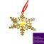 14K Yellow Gold Plated Metal Xmas Snowflake Ornament VICACCI with yellow crystal from Swarovski