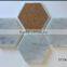Hexagon shape White Carrara Marble Stone Coasters with Cork Backing