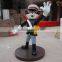 FRP black cat police cartoon statue