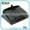Plastic Lobby Dust Pan with Vinyl Coated Steel Handle Black