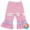 Wholesale Pink Stripe Baby Girl Ruffle Outfits Newborn Clothing Sets 100% Cotton Childrens Boutique Clothing