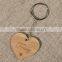 custom bamboo wood laser engraved keyring with logo