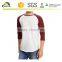 Men's plain baseball athletic 3/4 sleeve 100% cotton tee shirt