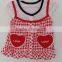 lovely girls red dot and grid embroidered dress for summer