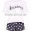 Custom Logo Print Loose Top Short Sleeve With Dots Shorts Causal Pajama Set Ladies Pyjama Set