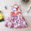 New flower printing vest dress wholesale children girl princess dress