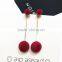 Double Ball Long Drop Dangle Ball Earrings 2017