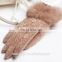 2015 Fashionable Lace Wool Gloves Soild Color Ladies Fur Lace Woollen Gloves