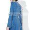 Fashion Jean Dress Long Sleeve Denim Dress with Flared Cuffs Rayed Edging