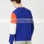 Blue Panelled Sleeve elasticated neck hem and cuffs mens sweatshirt custom