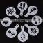 Creative custom art cappuccino stainless steel plate coffee template
