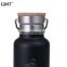 Double Wall Vacuum 304 Stainless Steel travel vacuum mug Insulated Cup with wooden lid Tumbler  Flasks Hot Drinks Cup