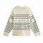 Factory Outlet Christmas Spring New European and American Women's Fashion Striped Loose Casual Sweater Knitwear