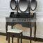 Factory Direct Collection Vanity Dressing Table Set with Stool, Black Make Up dresser