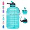 Leakproof BPA Free Tritan PETG pink Large1 gallon Motivational  fitness bottle with 2 Lids