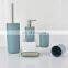 Modern European Style Household 6 Pieces Bamboo Lid Plastic Bathroom Sets Luxury Bathroom Accessories for Hotels