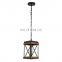American small chandelier retro industrial style cafe hot pot restaurant farmhouse wooden pendant lights
