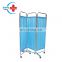 HC-M096 High Quality Medical Stainless steel 3 folding screen/hospital ward screen/ examination screen