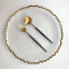 Wholesale Amazon Top Seller Gold Silver Rimmed Glass Charger Plate Set For Wedding