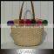 Wholesale Weave Natural Pom Pom Straw Bag
