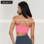 Fixed Cups Sports Backless Bras Wholesale Spaghetti Straps Breathable Yoga Crop Tops 80nylon 20spandex
