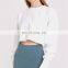 New Casual Loose Custom Logo Long Sleeve Gym Sports Pullover Sweatshirt Women Gym Fitness Sports Short Yoga Crop Top
