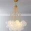 Hot selling modern design metal industrial frosted glass ball lampshade chandelier  for home decoration room LED cloud light