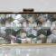 white/black/rose shell minaudiere, metal case mother of pearl clutch bags