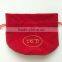 Custom RED luxurious Drawstring velvet Jewelry bags with round bottom21x16.5cm